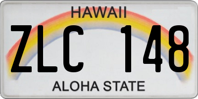 HI license plate ZLC148