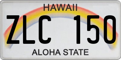 HI license plate ZLC150
