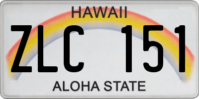 HI license plate ZLC151