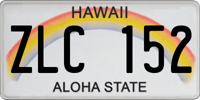 HI license plate ZLC152