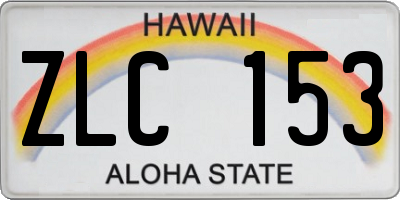 HI license plate ZLC153