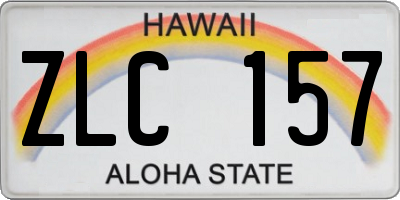 HI license plate ZLC157