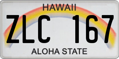 HI license plate ZLC167