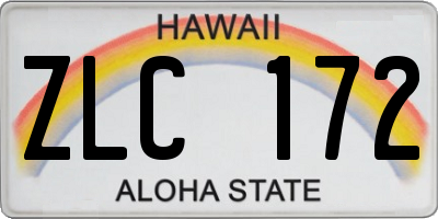 HI license plate ZLC172