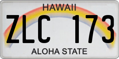 HI license plate ZLC173
