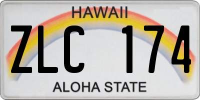 HI license plate ZLC174