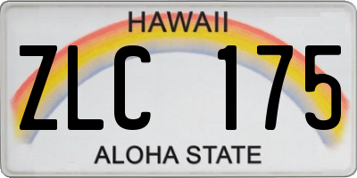 HI license plate ZLC175