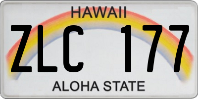 HI license plate ZLC177