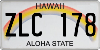 HI license plate ZLC178