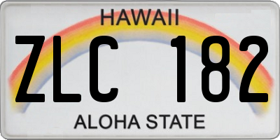 HI license plate ZLC182