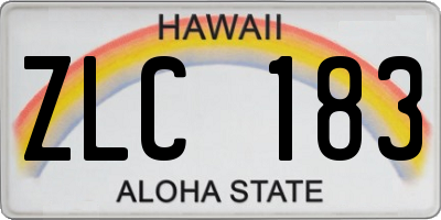 HI license plate ZLC183