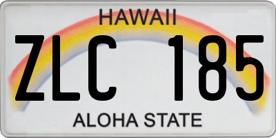 HI license plate ZLC185