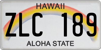 HI license plate ZLC189