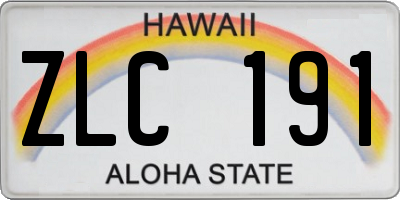 HI license plate ZLC191