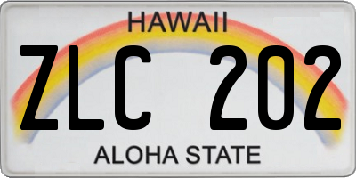 HI license plate ZLC202