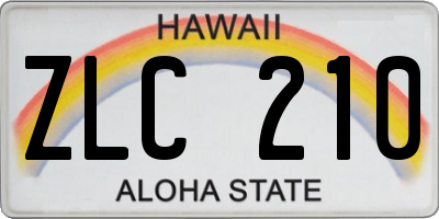 HI license plate ZLC210