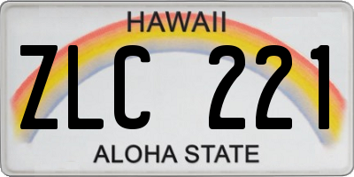 HI license plate ZLC221