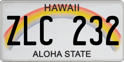 HI license plate ZLC232