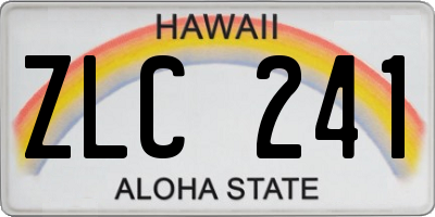 HI license plate ZLC241
