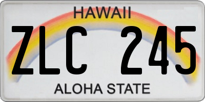 HI license plate ZLC245