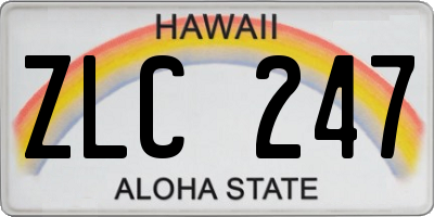 HI license plate ZLC247