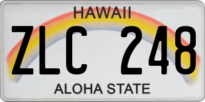 HI license plate ZLC248