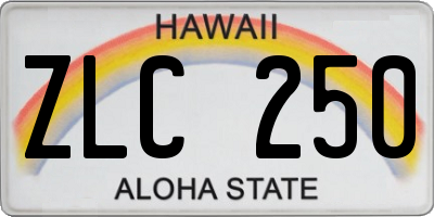 HI license plate ZLC250