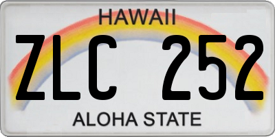 HI license plate ZLC252