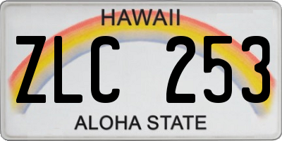 HI license plate ZLC253