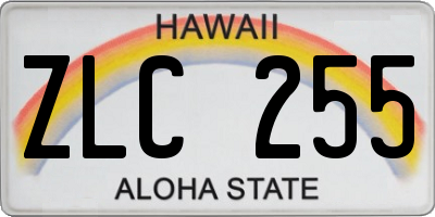 HI license plate ZLC255
