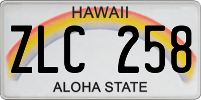 HI license plate ZLC258