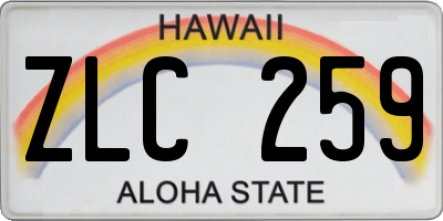 HI license plate ZLC259