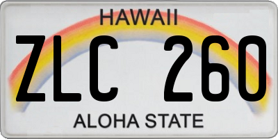 HI license plate ZLC260