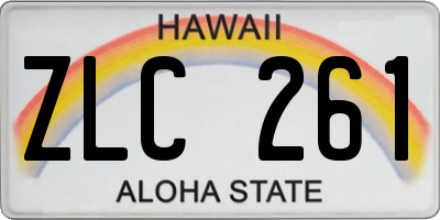 HI license plate ZLC261