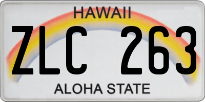 HI license plate ZLC263