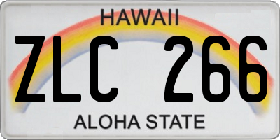 HI license plate ZLC266