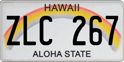 HI license plate ZLC267