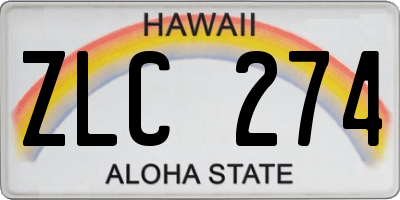 HI license plate ZLC274