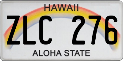 HI license plate ZLC276