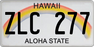 HI license plate ZLC277