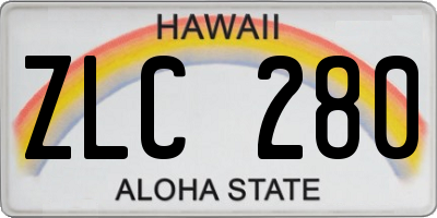 HI license plate ZLC280