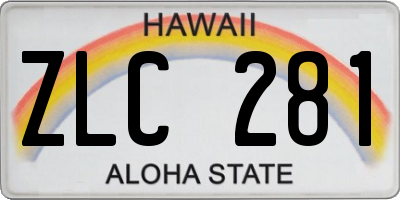 HI license plate ZLC281