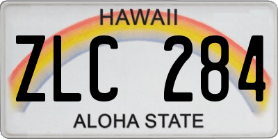 HI license plate ZLC284