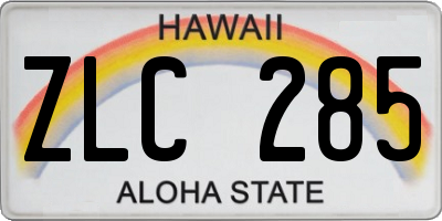HI license plate ZLC285