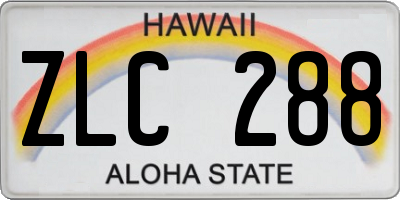 HI license plate ZLC288