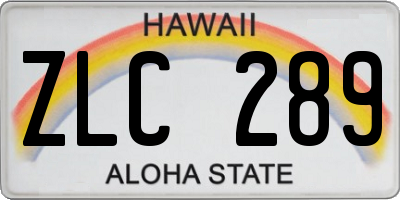 HI license plate ZLC289