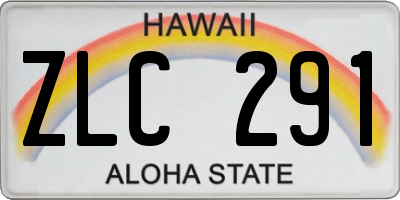 HI license plate ZLC291