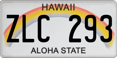 HI license plate ZLC293