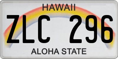 HI license plate ZLC296