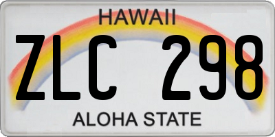 HI license plate ZLC298